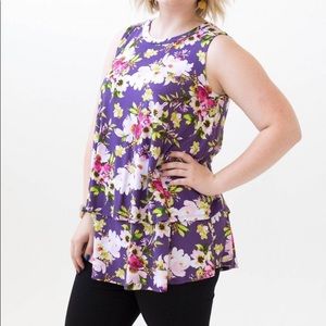 Agnes and Dora tiered tunic - purple floral